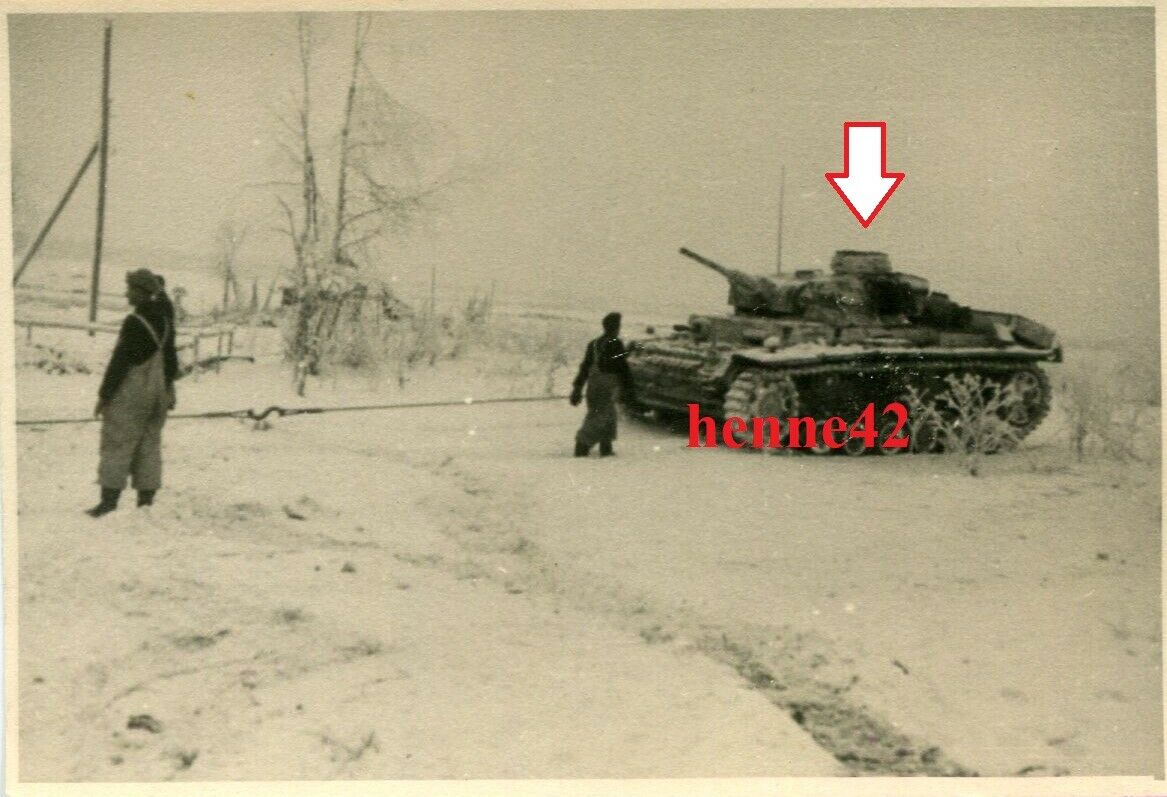 Foto Wehrmacht Dt. Panzer III camo weiß gestrichen Ostfront