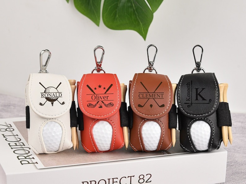 GGP260108010 Personalized Leather Golf Ball Bag Mini Golf Tee Holder (8)
