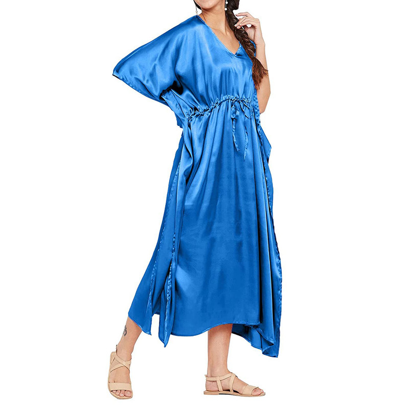 Women Satin Silk Nightdress Lingerie Sleepwear Nightgown Maxi Robe Loungewear - Picture 108 of 125