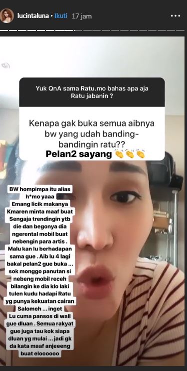 Unggahan Lucinta Luna yang kembali menyinggung Boy William