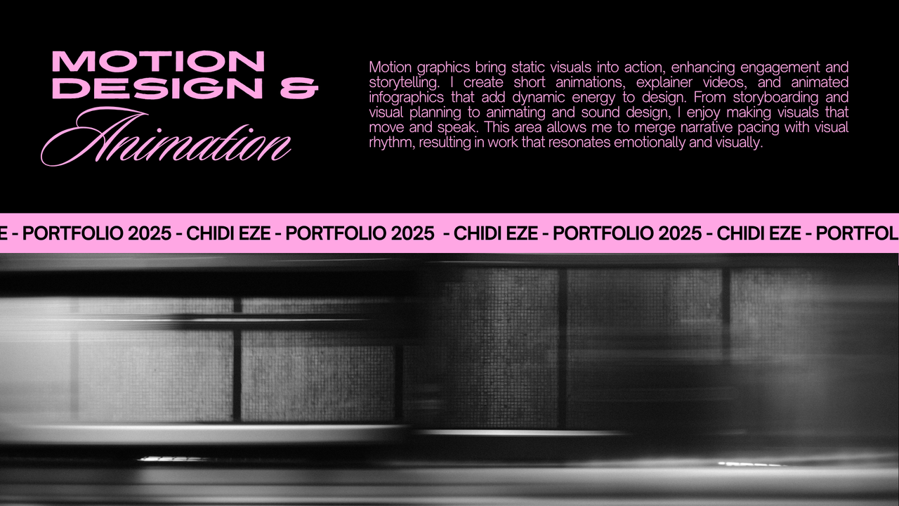 Black and Pink Modern Clean Portfolio Presentation