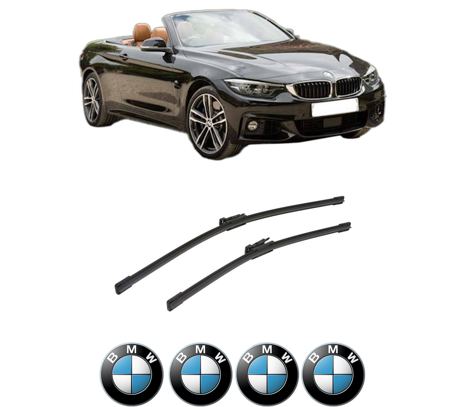 Set stergatoare auto BMW Seria 4 Convertible (F33, F83) din 2013-2020, pentru parbriz auto, 2 bucati, Bosch Aerotwin, din cauciuc siliconat rezistent, 4 Stickere Auto BMW Seria