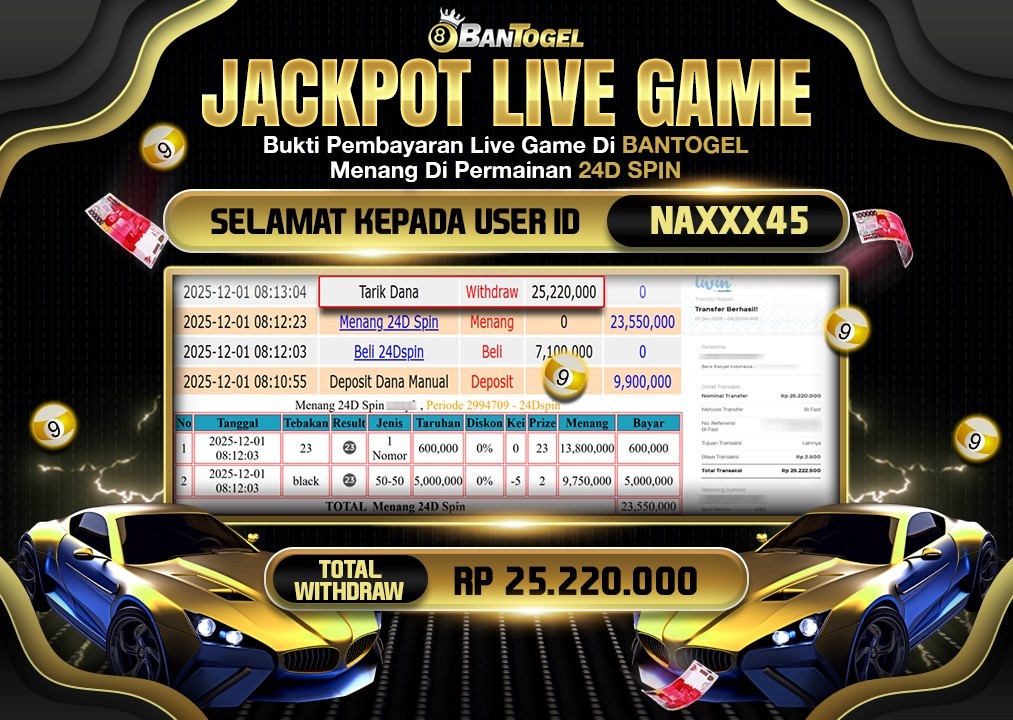 BUKTI JACKPOT LUNAS BANTOGEL