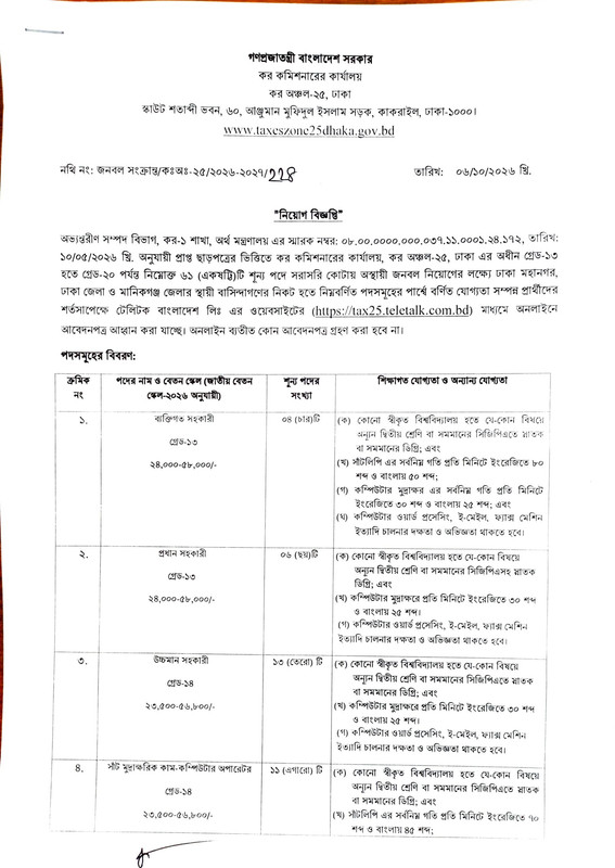 Taxes-Zone-25-Dhaka-Job-Circular-2026-PDF-1