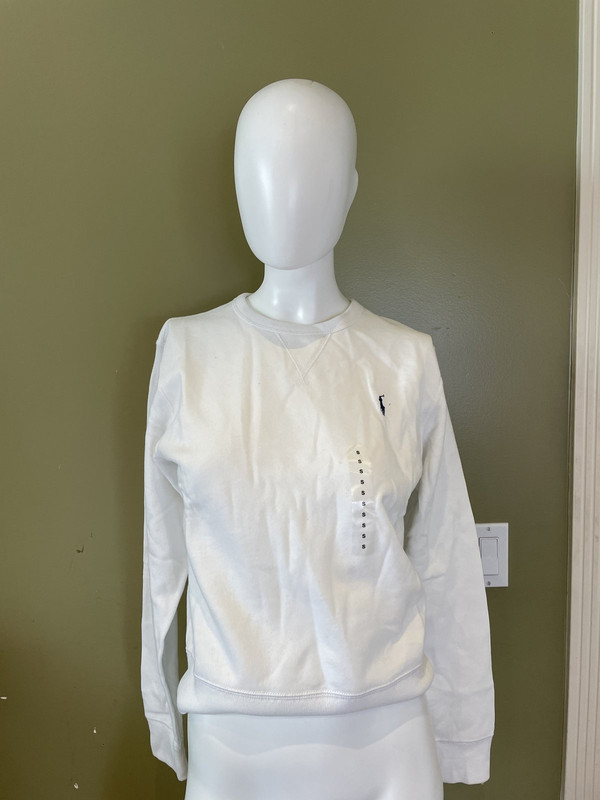 RALPH LAUREN WHITE CREW NECK SWEATER WOMENS SMALL 211817662003