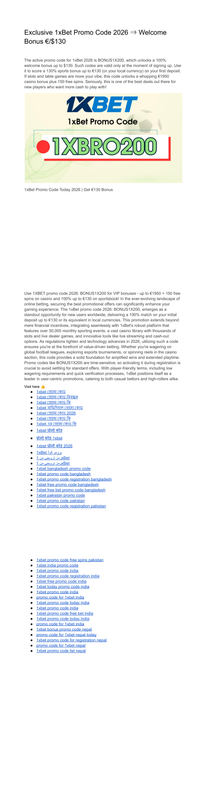 Exclusive 1x Bet Promo Code 2026 Welcome Bonus 130