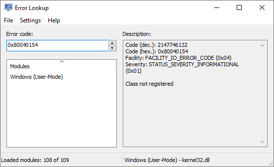 Error Lookup 2.4.1 Portable