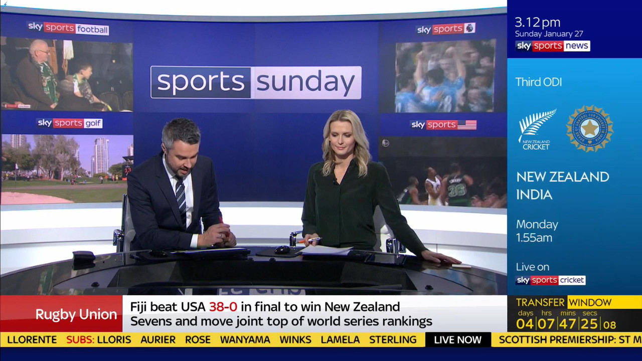 27 January - 12.00.00 - Sports Sunday. Stay in touch with the ne