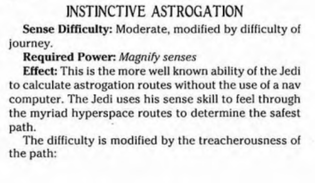 Jedi can plot routes through hyperspace