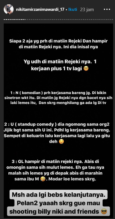 Nikita Mirzani buka aib Andhika