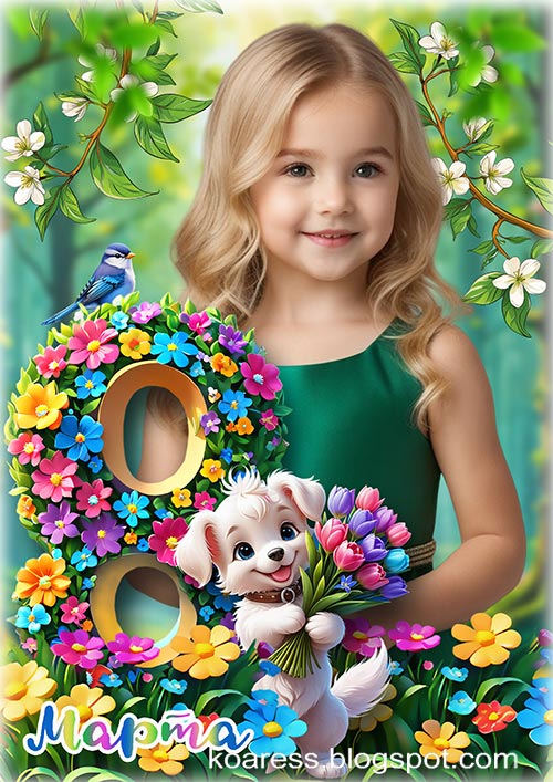 детский коллаж к 8 марта