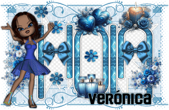 Hola Composition en Bleu veronica