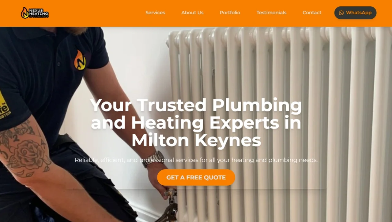 Nexus Heating website