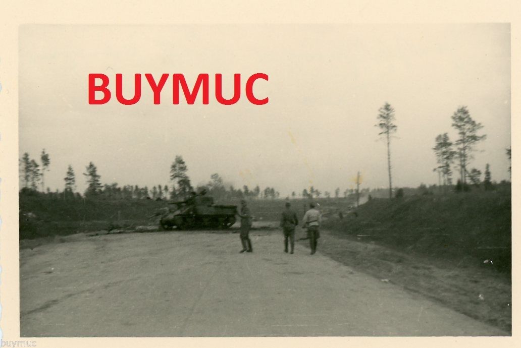 FOTO ZERSTÖRTER SHERMAN TANK RÜCZUG RUSSIA 1944