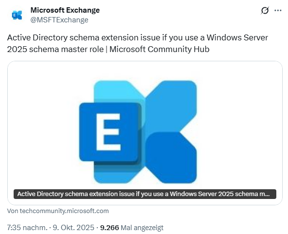 Windows Server 2025: Bug in Schema Master Role