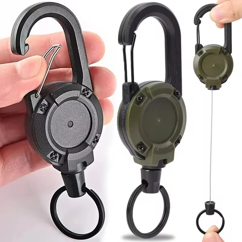 Retractable Key Holder Heavy Duty Key Chains Keychain Carabiner Clip