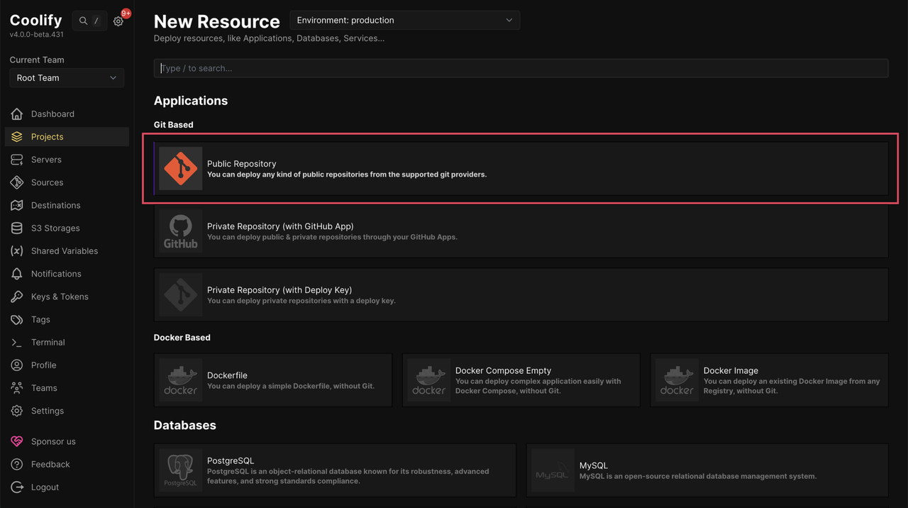 Add Public Git Repository