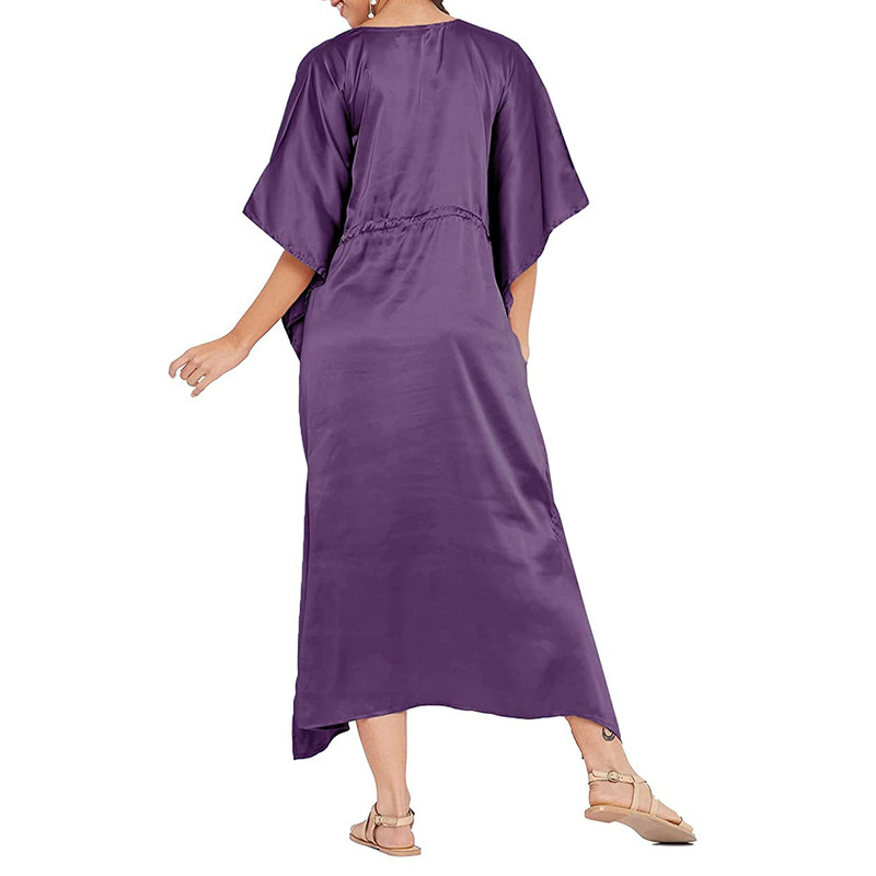 Women Satin Silk Nightdress Lingerie Sleepwear Nightgown Maxi Robe Loungewear - Picture 18 of 125