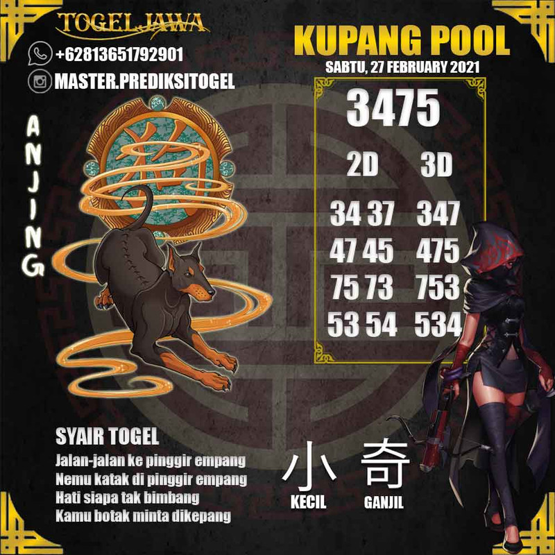 Prediksi KupangPool Tanggal 2021-02-27