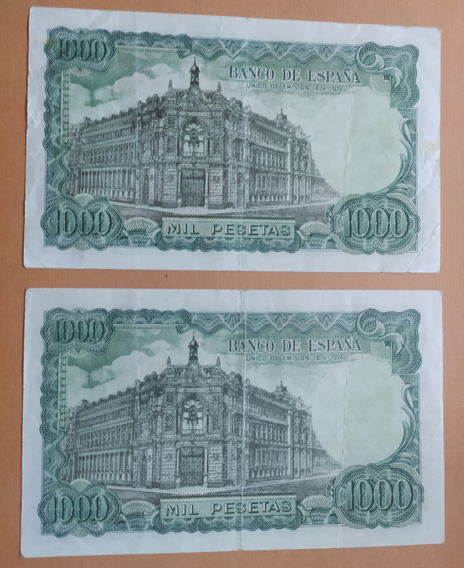 1000 pesetas 1971 (serie T ) pareja correlativa . Falsos de época IMG-20210610-192006