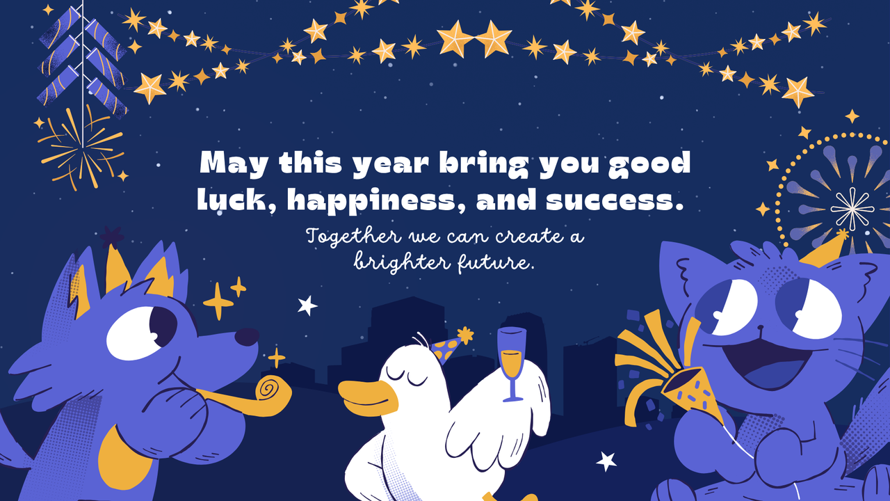 Purple Illustrative New Year 2025 Presentation