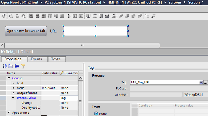 open a new browser tab in WinCC Unified PC Runtime open a new browser tab in WinCC Unified PC Runtime