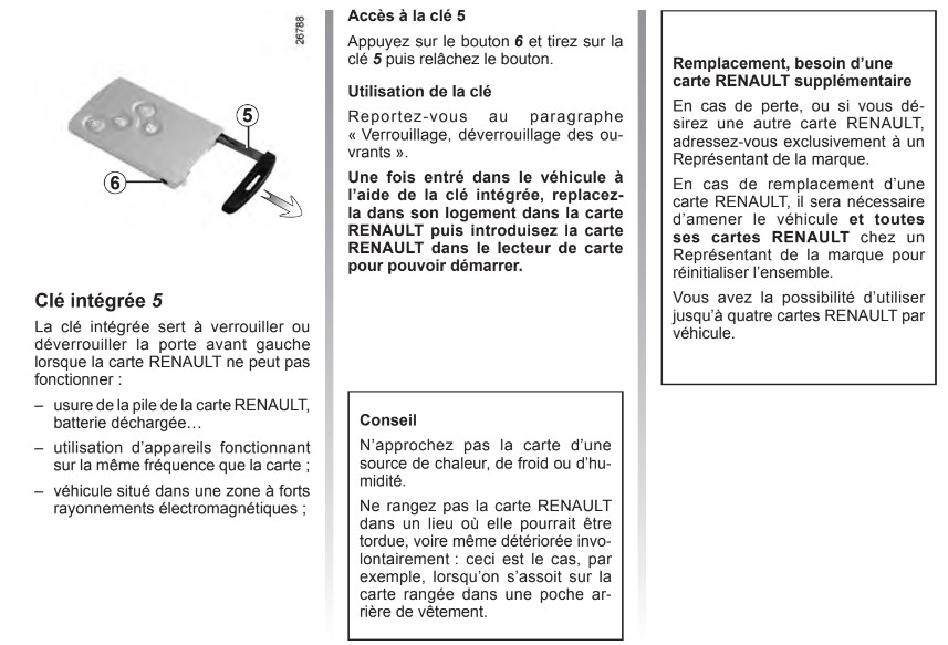 UTILISER LA CARTE RENAULT MAINS LIBRES 