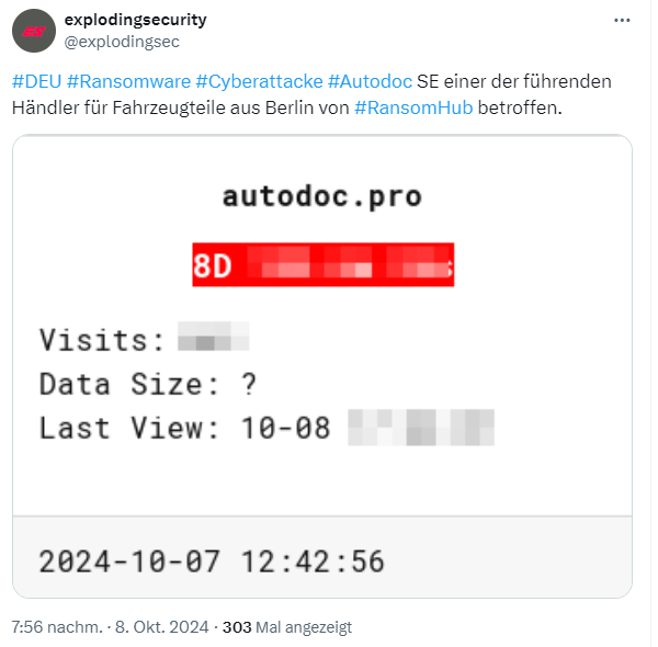 Ransomware bei Autodoc SE