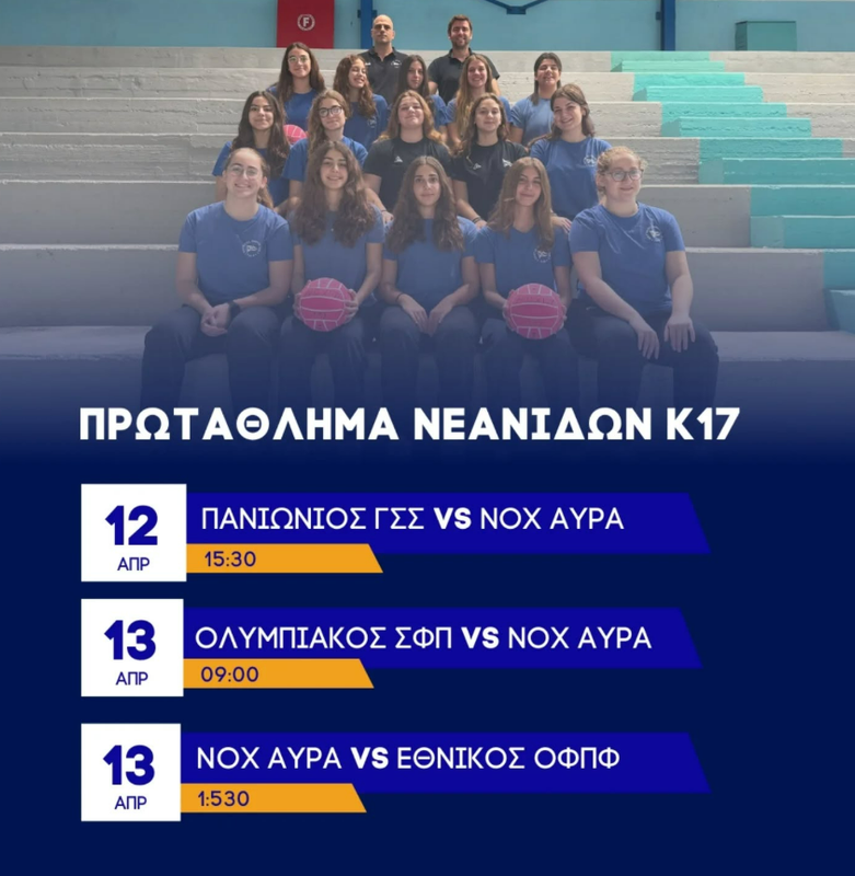 Η ΟΜΑΔΑ ΝΕΑΝΙΔΩΝ ΤΟΥ ΝΟΧ ΑΥΡΑ ΡΙΧΝΕΤΑΙ ΣΤΗ ΜΑΧΗ ΤΗΣ Β’ ΦΑΣΗΣ ΤΟΥ ΠΑΝΕΛΛΗΝΙΟΥ ΠΡΩΤΑΘΛΗΜΑΤΟΣ