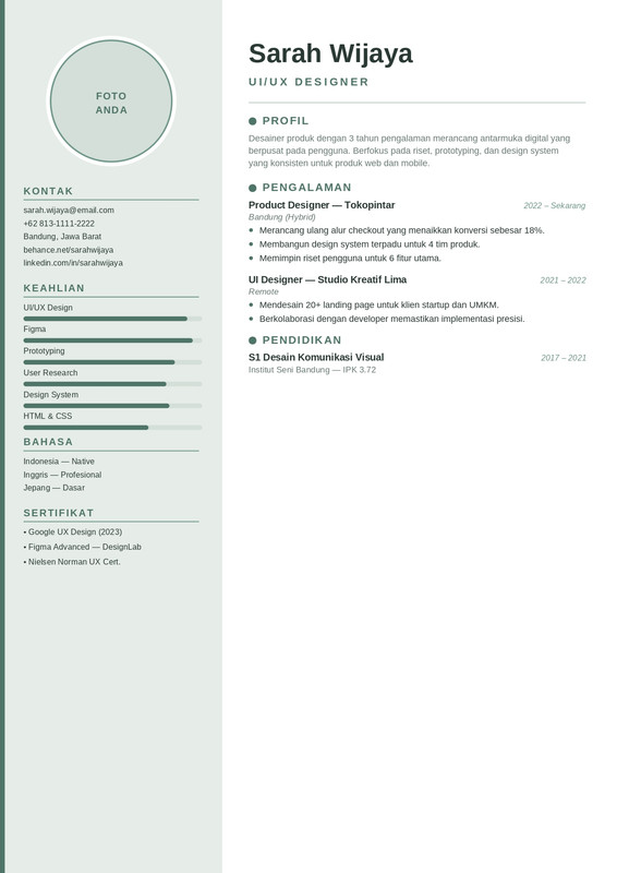 Contoh CV Creative - 1