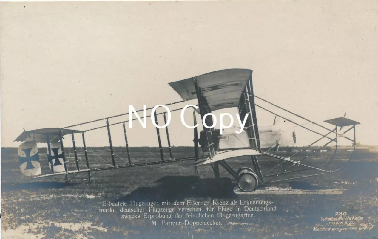 Foto WK1 Beute Flugzeug aus Frankreich zur Erprobung Eisernes Kreuz X123 (1)