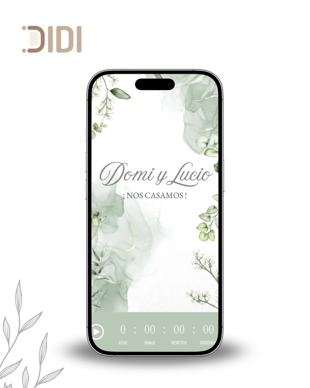 Invitaci&oacute;n XV Eucalipto y Dorado