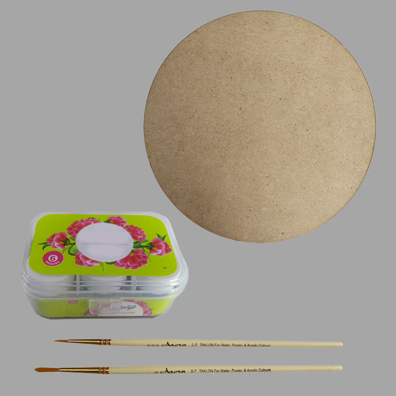 Warli Painting On Round MDF DIY Kit 