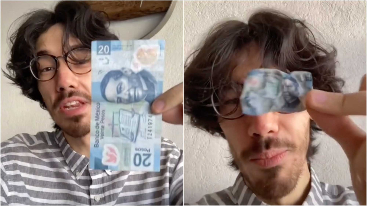 Billete de 20 pesos se encoge con el calor