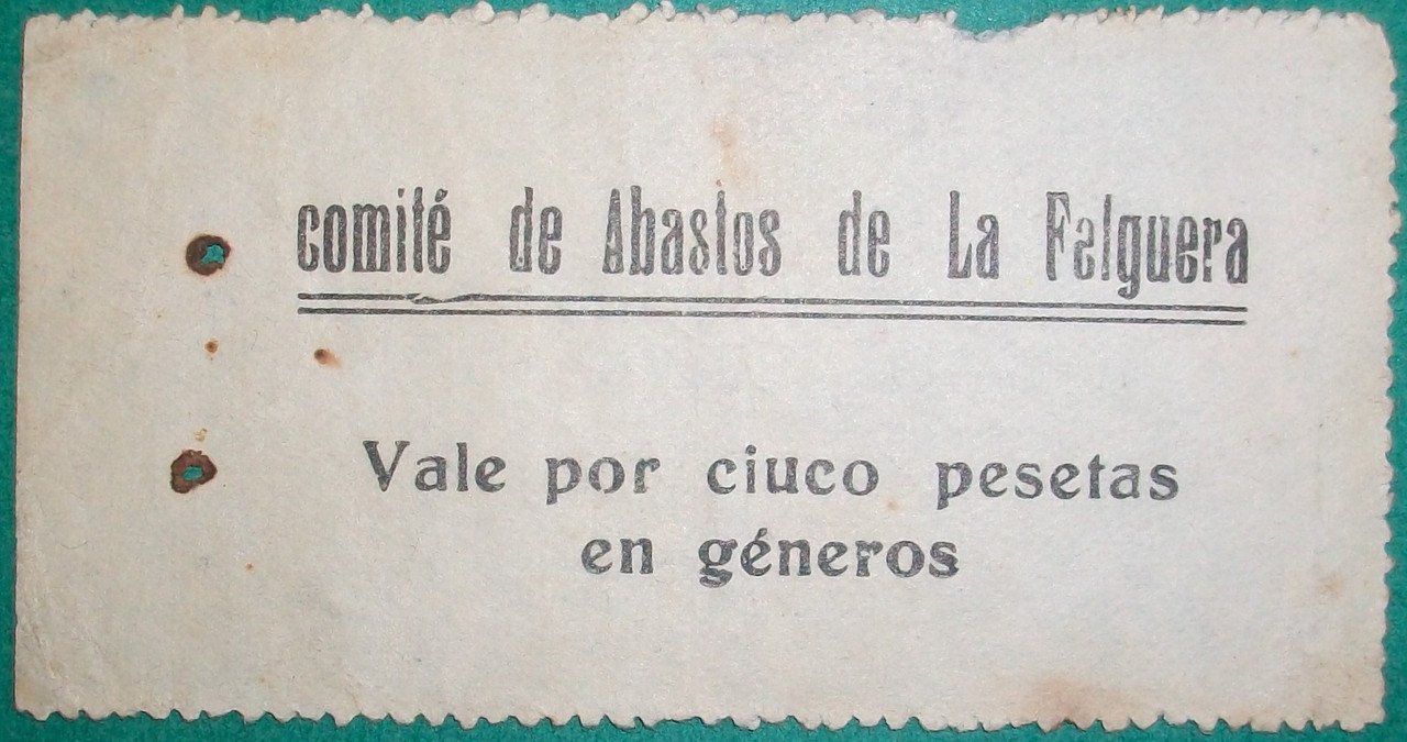 5 Pesetas Comité de abastos de La Felguera 1936 100-7286