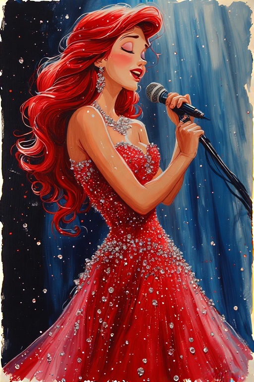 Disney-style-Ariel-singing-on-15