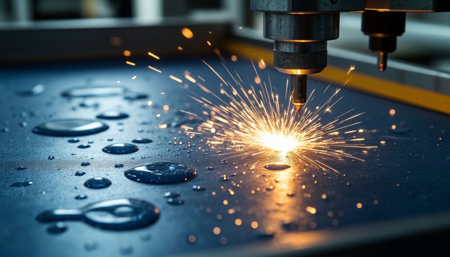 Тестирование пропитки тента искрами и водой