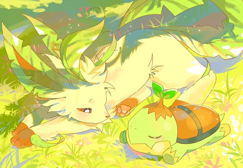 leafeon-and-turtwig-pokemon-drawn-by-set