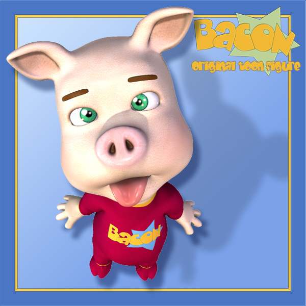     Bacon - Toon Piggy (for Poser)