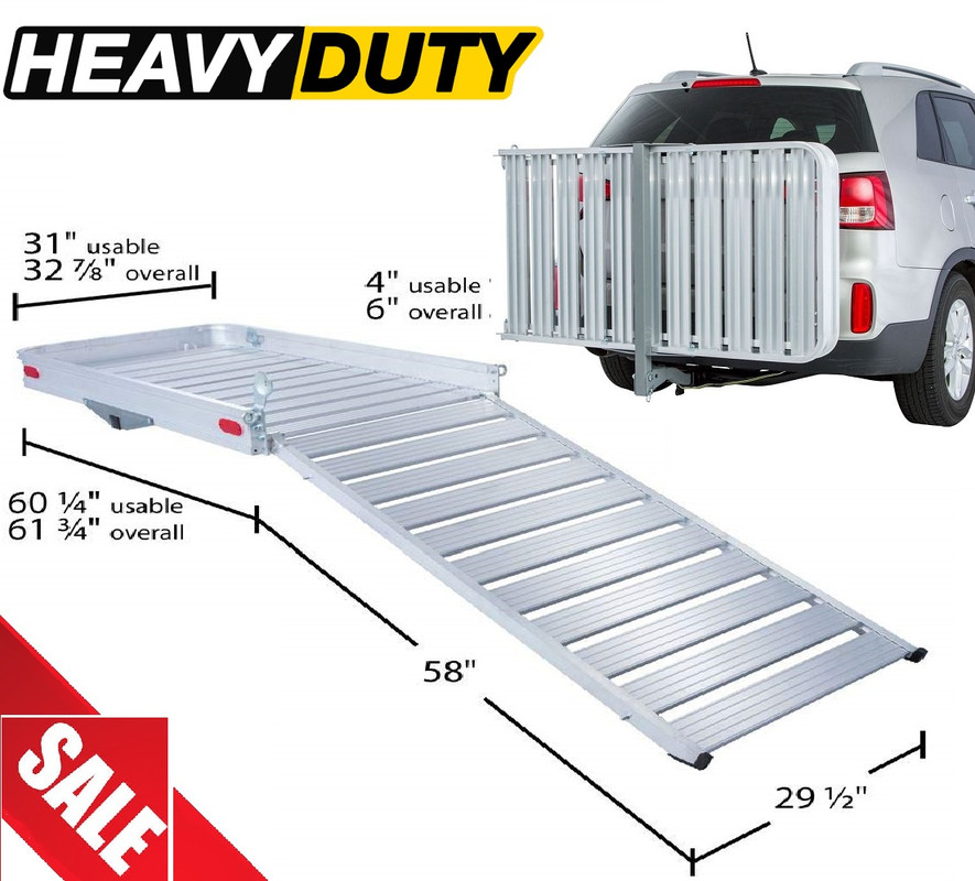 XXLarge Mobility Foldable Carrier Hitch Rack Ramp Heavy Duty Wheelchair