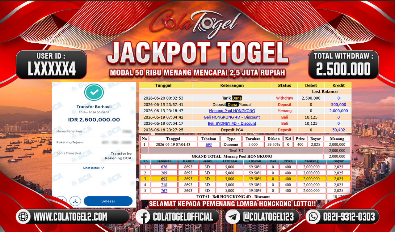 JACKPOT HONGKONG LOTTO!!