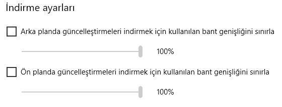 Windows 10 update indirme ayarları