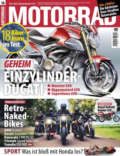 Cover: Motorrad Magazin No 18 vom 19  August 2022