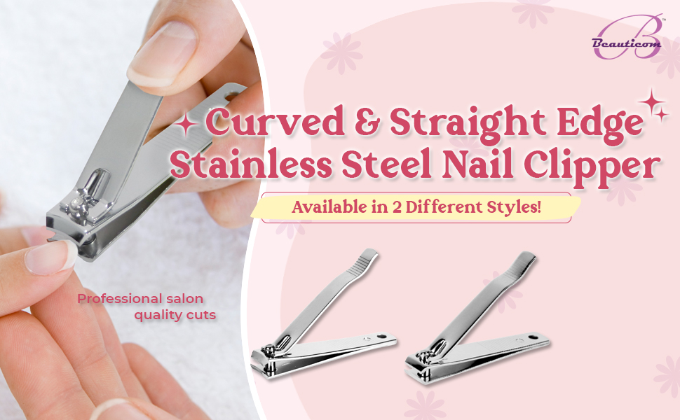 Curved and straight edge stainless steel nail clipper professional quality