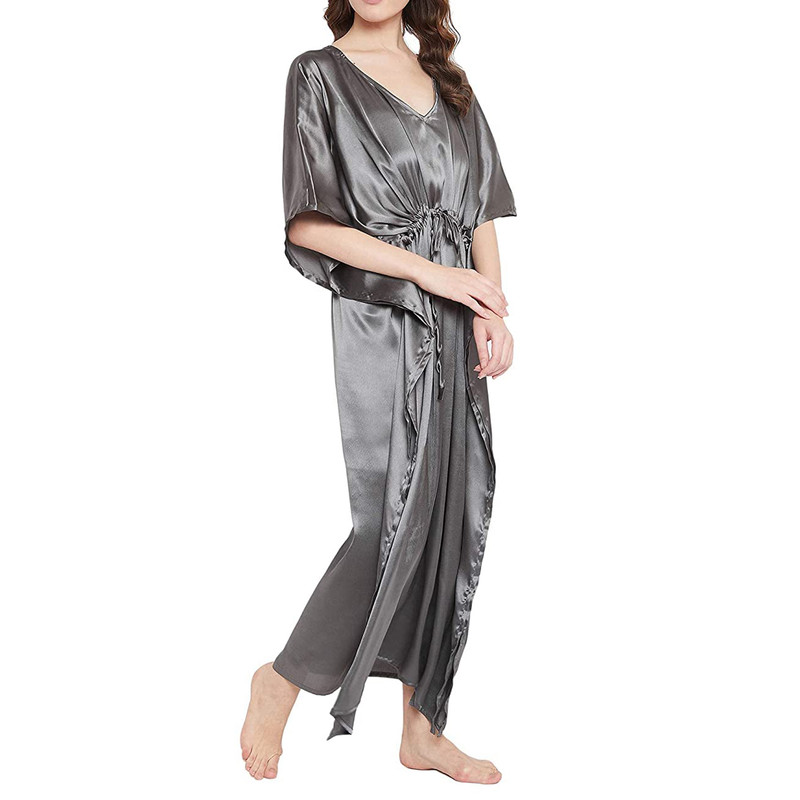 Women Satin Silk Nightdress Lingerie Sleepwear Nightgown Maxi Robe Loungewear - Picture 29 of 125