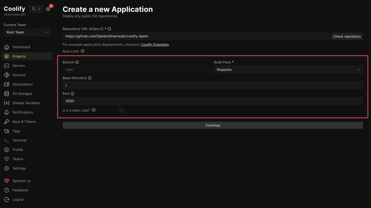 Configure Application Parameters