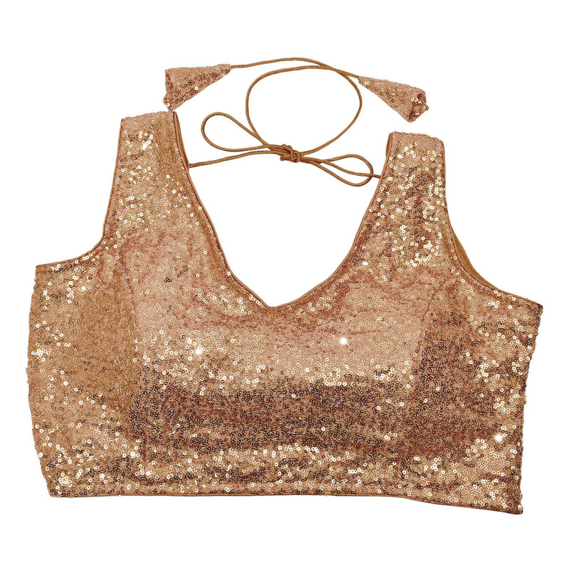 Women’s Sequins Padded Blouse Designer Choli Sticthed Crop Top Choli Party Wear
