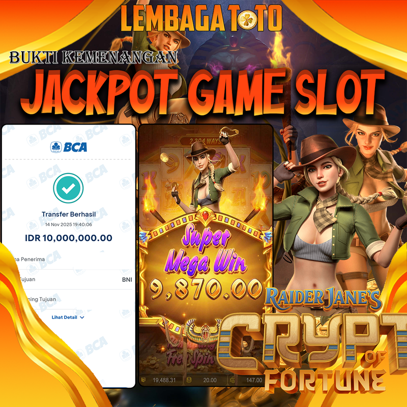 BUKTI JACKPOT 15 NOVEMBER LEMBAGATOTO JANES CRYPT OF FORTUNE Rp.10.000.000,- LUNAS