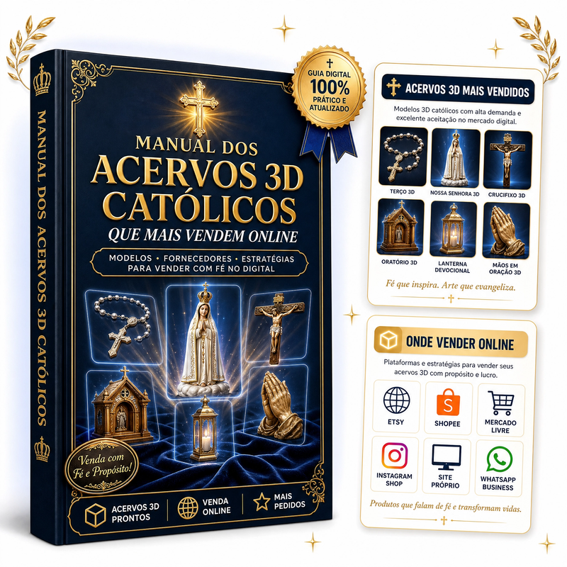 Manual dos Acervos 3D Católicos Que Mais Vendem Online