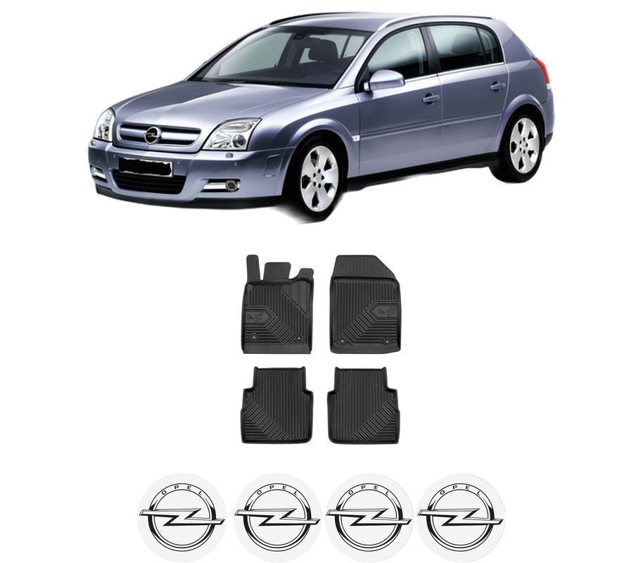 Set covorase presuri OPEL SIGNUM Hatchback (Z03) din 2003-2008, auto, din cauciuc thermoplastic, 4 Stickere auto cu OPEL